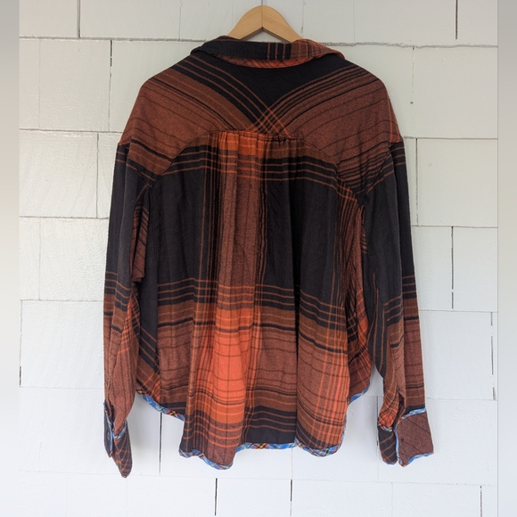 NWOT Urban Outfitters BDG Orange Plaid Flannel Shirt Size Small - Picture 6 of 6